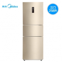 美的(Midea)258升 三门冰箱 变频无霜 一级能效 宽幅变温精准保鲜 电冰箱 睿智金 BCD-258WTPZM(E)
