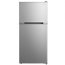 美的（Midea）112升双门冰箱双开门静音节能电冰箱 BCD-112CMB 银灰色/浅灰色