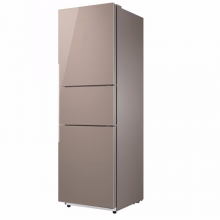 美的（Midea） 冰箱261升 风冷无霜三门冰箱 智能变频静音家用冰箱 时尚玻璃 铂金净味 BCD-261WTGPM(Q) 博雅金